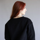 Simply Southern Embroidered Dilara Ghost Crewneck for Women in Black