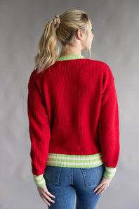 Simply Southern Harper Teddy Sweater for Women in Red