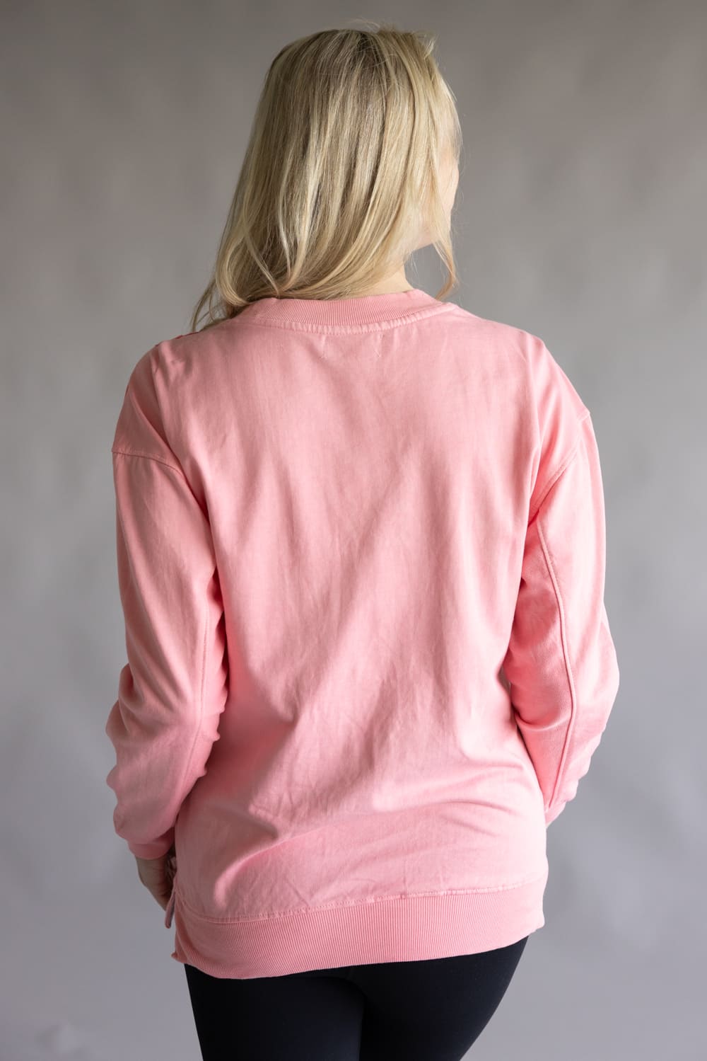 Simply Southern Katarina Bow Pullover Sweatshirt for Women in Pink