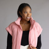 Simply Southern Lottie Puffer Vest for Women in Pink