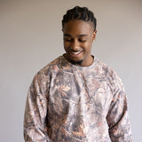 Simply Southern Camo Fleece Crewneck for Men in Brown