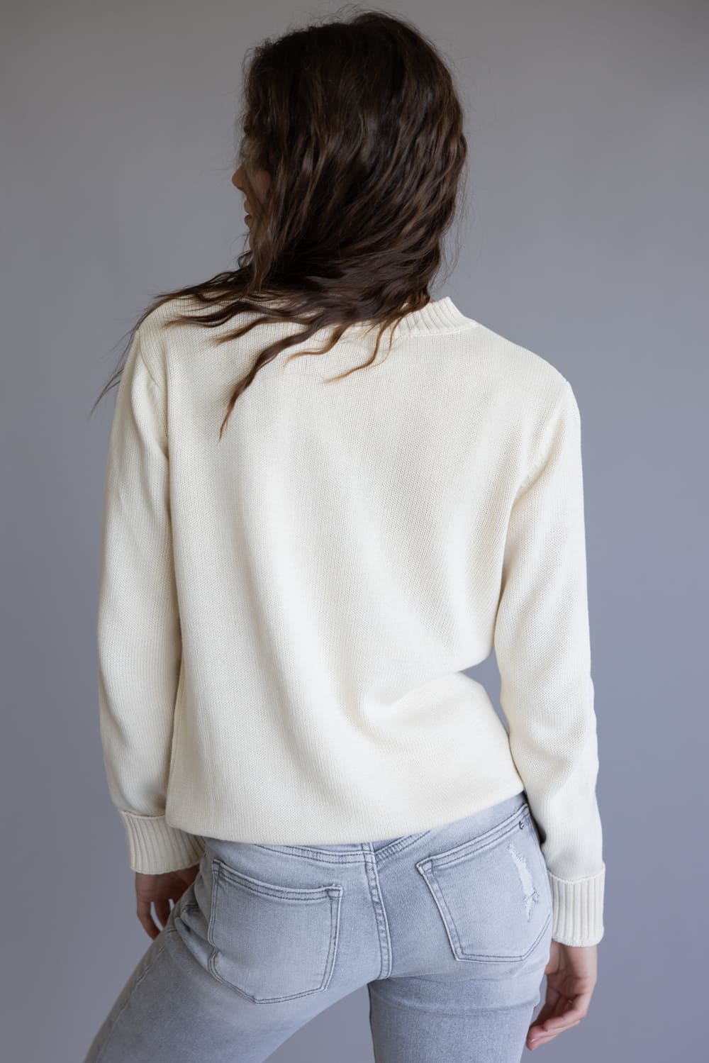 Simply Southern Preppy USA Flag Sweater for Women in Antique White