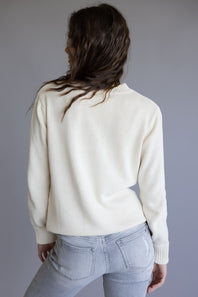 Simply Southern Preppy USA Flag Sweater for Women in Antique White