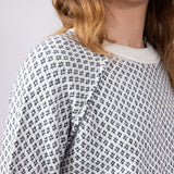 Textured Reglan Sleeve Sweater for Women in Charcoal