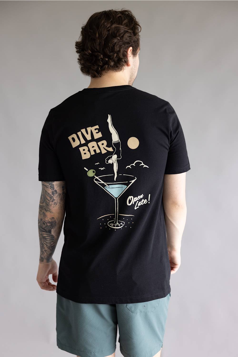 Jetty Dive Bar T-Shirt for Men in Black