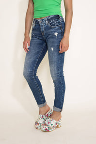 Silver Jeans Destructed Skinny Girlfriend Jeans for Women