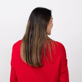 Simply Southern Cable Knit Sweater with Bows for Women in Red