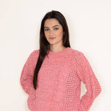 Simply Southern for Women Chenille Cropped Sweater for Women in Pink