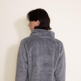 Simply Southern Classic Sherpa Zip Pullover for Women in Grey