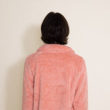 Simply Southern Classic Sherpa Zip Pullover for Women in Peach