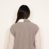 Womens Simply Southern Color Block Shacket for Women in Brown/White