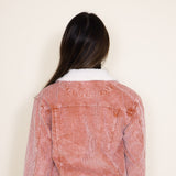Womens Simply Southern Cordy Acid Wash Cropped Shacket for Women in Orange