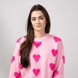 Simply Southern Cropped Valentines Sweater for Women in Pink