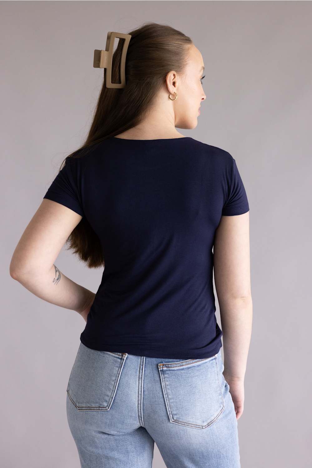 Simply Southern Double Layer T Shirt Navy