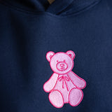 Simply Southern Embroidered Dilara Bear Hoodie for Women in Navy Blue