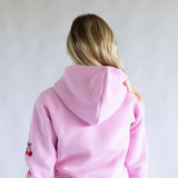 Simply Southern Embroidered Dilara Cherry Hoodie for Women in Pink