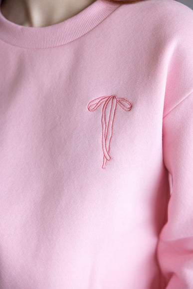 Womens Simply Southern Embroidered Dilara Faith Crewneck for Women in Pink