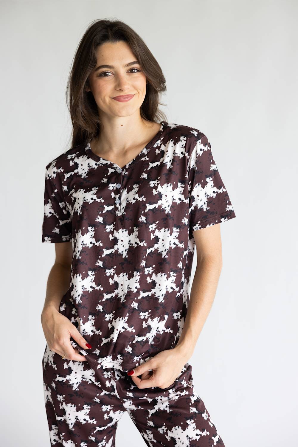 Simply Southern Everyday Lily Pajama Set for Women in Cow Print
