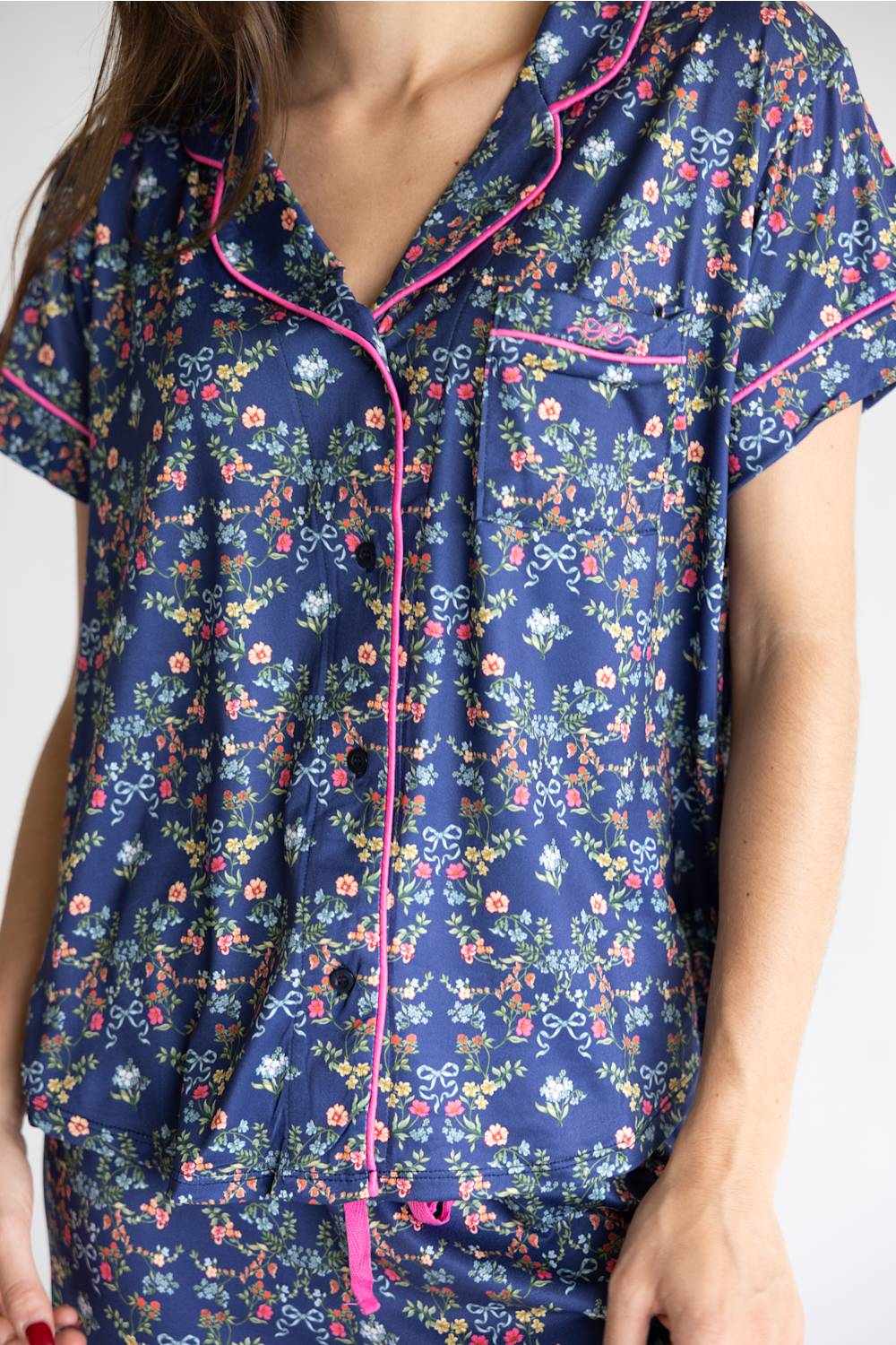 Simply Southern Everyday Simply Soft Pajama Set for Women in Ribbon Flower