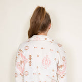 Simply Southern Furry Snap Sherpa Shacket for Women in Cream Aztec