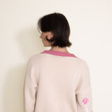 Simply Southern Groovy Mushroom Cropped Cardigan for Women in Cream