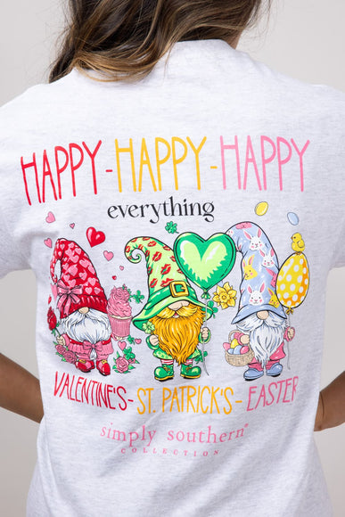 Simply Southern Happy Everything T-Shirt for Women in Ash Gray