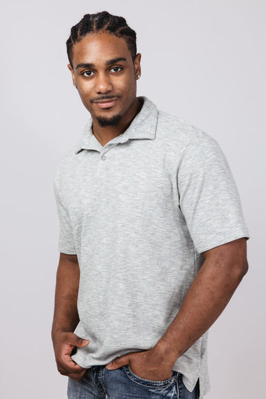 Simply Southern Knit Polo Shirt for Men in Grey
