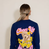Simply Southern Long Sleeve Cheer Up T-Shirt for Women in Blue