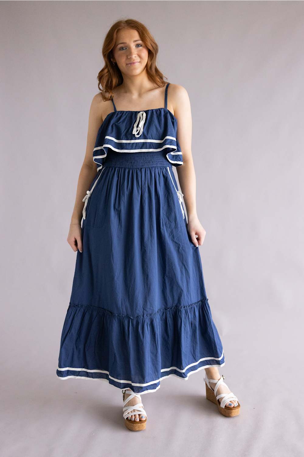 Simply Southern Nautical dress navy white