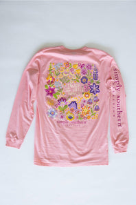 Simply Southern Plus Size Enjoy Long Sleeve T-Shirt for Women in Tea Rose