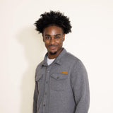 Simply Southern Mens Clothing Quilted Button Down Shacket for Men in Pavement