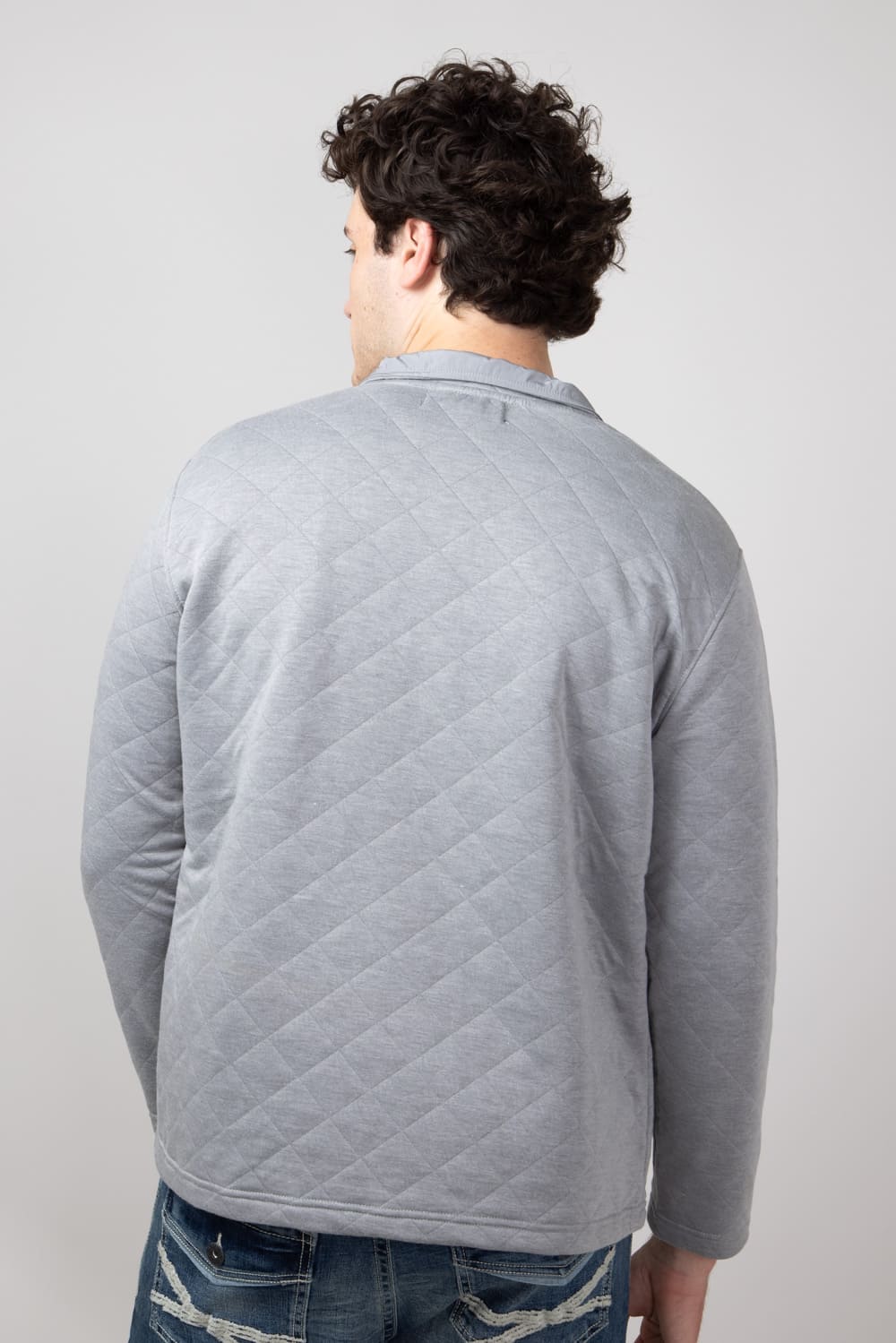 Simply Southern Quilted Pullover for Men in Ash | PP-0224-MN