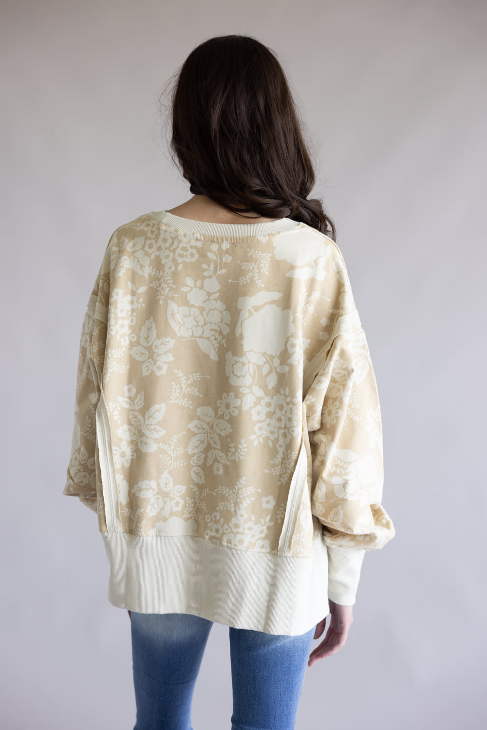Simply Southern Washed Flag Pullover for Women in Tan