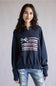 Simply Southern Ribbon Flag Summer Crewneck for Women in Navy