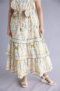 Simply Southern Cabana Tiered Dress for Women in Cream