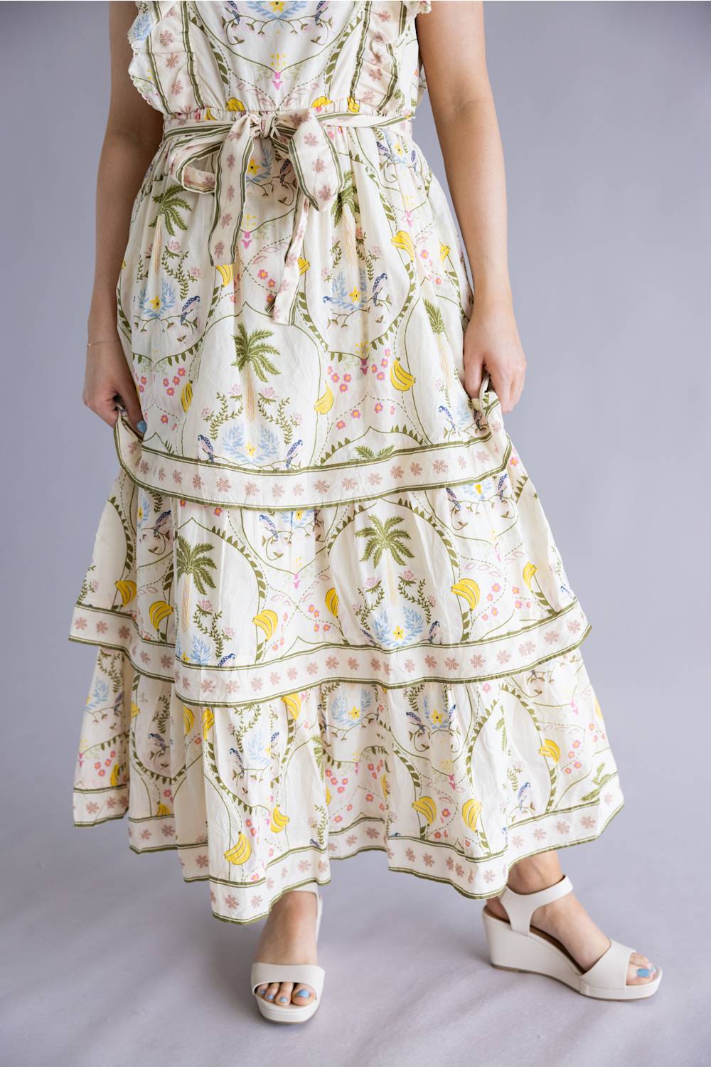 Simply Southern Cabana Tiered Dress for Women in Cream