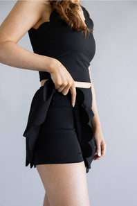 Simply Southern Scalloped Skirt for Women in Black