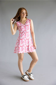 Simply Southern Scalloped Sports Dress in Pink Camo