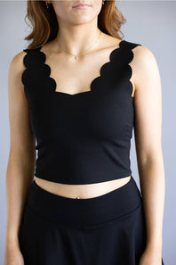 Simply Southern Scalloped Tank for Women in Black