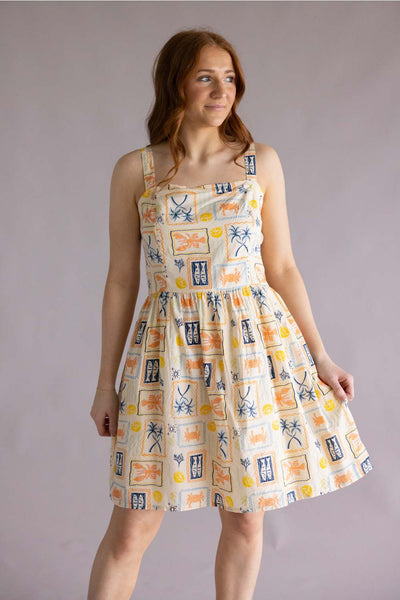 Simply Southern Seaside Patch Dress for Women in Lobster | PP-0126-DRS Glik's Simply Southern Seaside Patch Dress for Women in Lobster | PP-0126-DRS Glik's