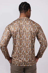 Simply Southern Mens Sport Shirt for Men in Brown Camo