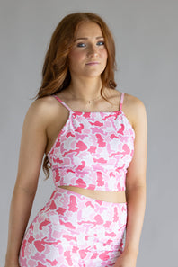 Simply Southern Squareneck Sports Top for Women in Pink Camo