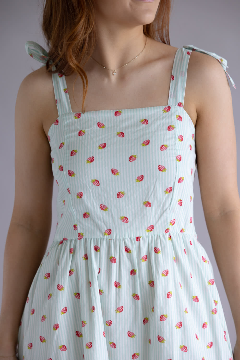 Simply Southern Striped Strawberry Dress for Women in Mint
