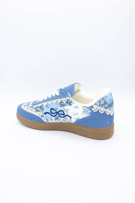 Simply Southern Summer Sneakers for Women in Blue Bow
