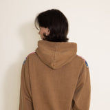 Simply Southern Sunshine Patchwork Hoodie for Women in Brown