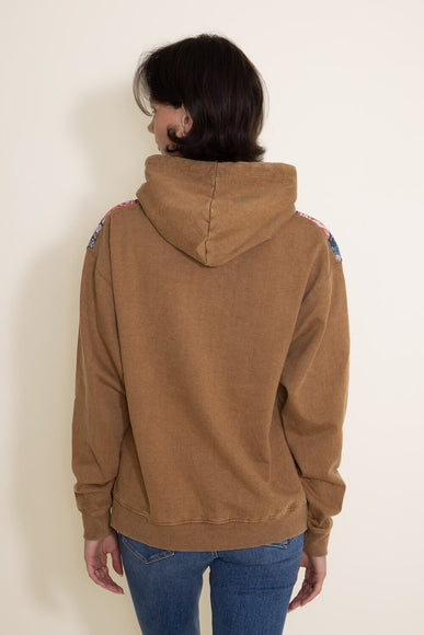 Simply Southern Sunshine Patchwork Hoodie for Women in Brown
