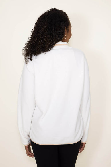 Simply Southern Quarter Snap Fleece Pullover for Women in White