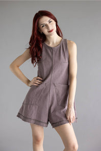 Simply Southern Washed Romper for Women in Dark Gray