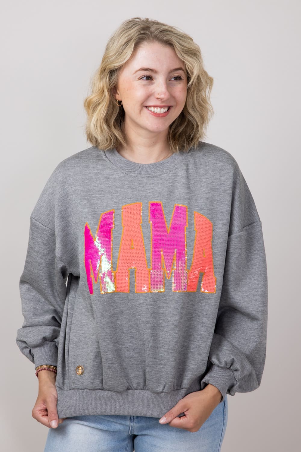Womens sequin sweatshirt hotsell