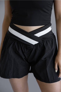 Simply Southern Wrap Lounge Shorts for Women in Black